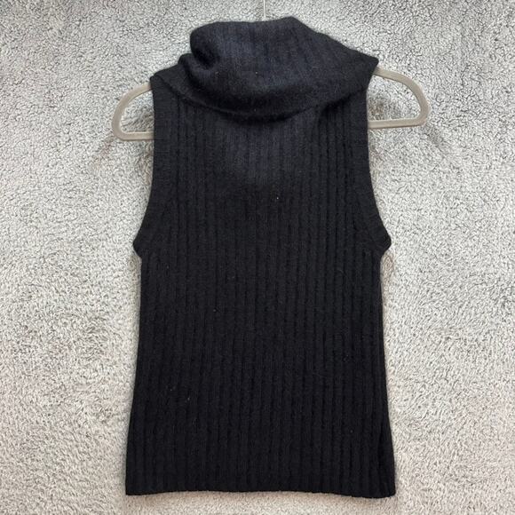 Cache Small Wool Blend Knit Turtle Neck‎ Sleeveless Top Sequins Embroidered - Picture 8 of 9